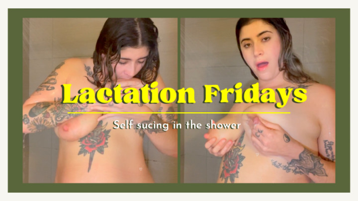 leaked Lactation Fridays: Self Sucking and Milking in Shower thumbnail