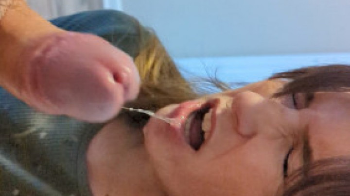 leaked Little Yembi gags on cum and spills it all thumbnail