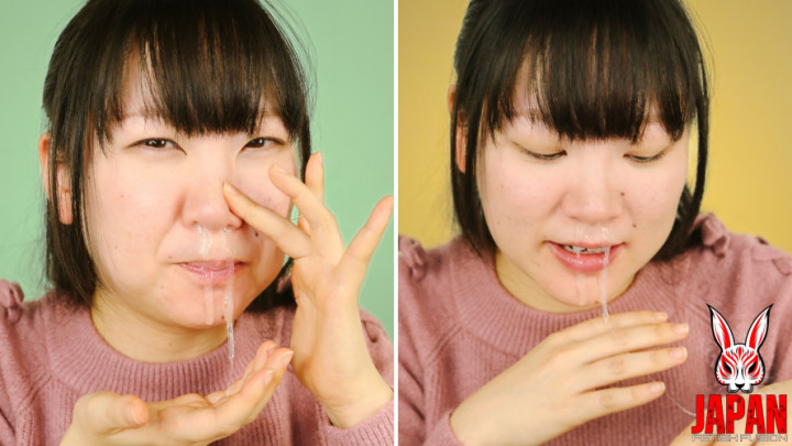 japan_ff:Haruka Misaki drops snot bubble on lens and licks it back