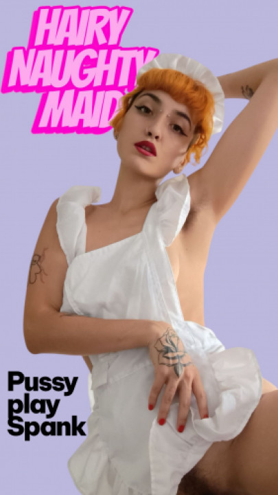 AkameQueen:Hairy maid, fingering, taste pussy and spank