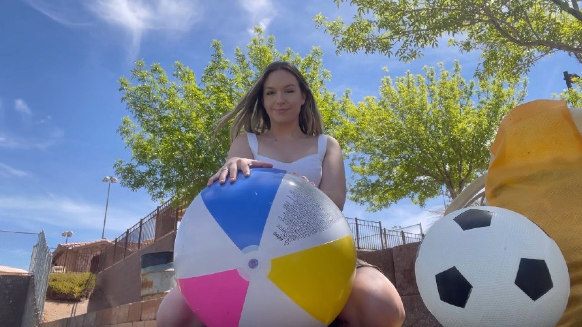 Hard Bouncing On Beachball In Public Sit Pop Goddesspops Erothots