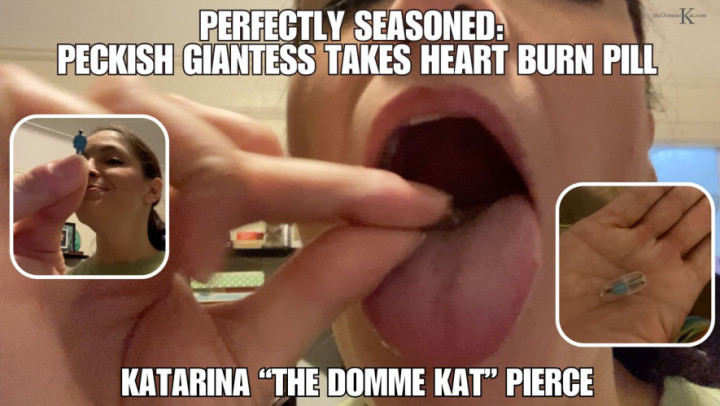 theDommeKat:Perfectly Seasoned: Peckish Giantess Takes HeartBurn Pill
