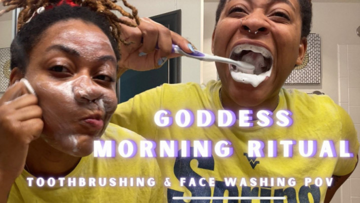 TemptressMango:Goddess Morning Ritual: Teethbrushing & Face Washing POV