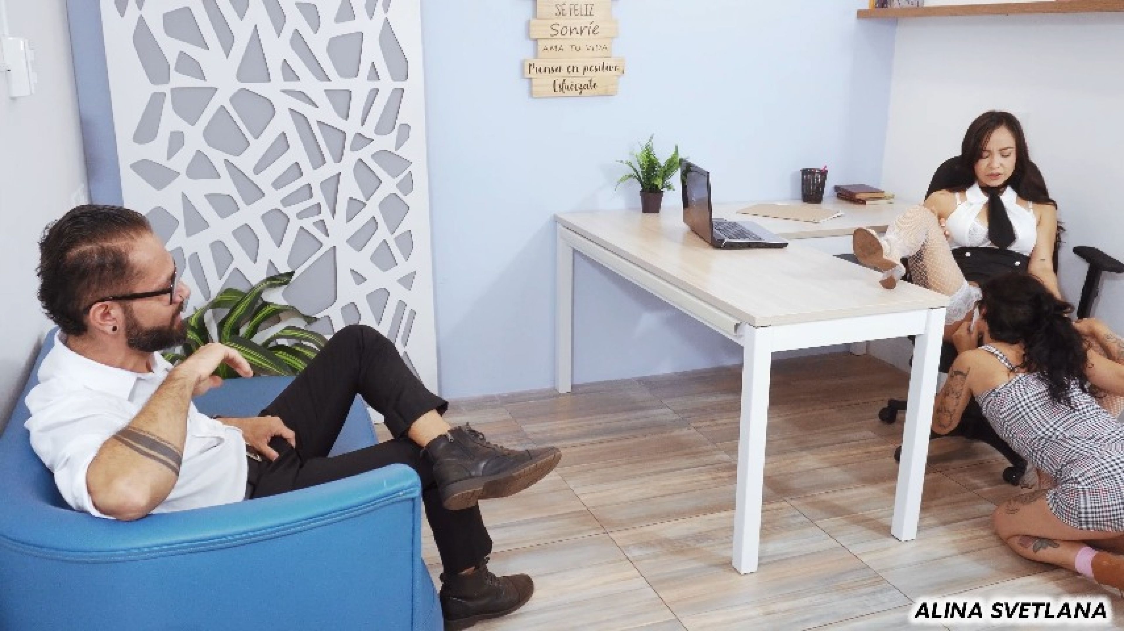 Alina_Svetlana:My boss dont want me to fuck with nobody else than her