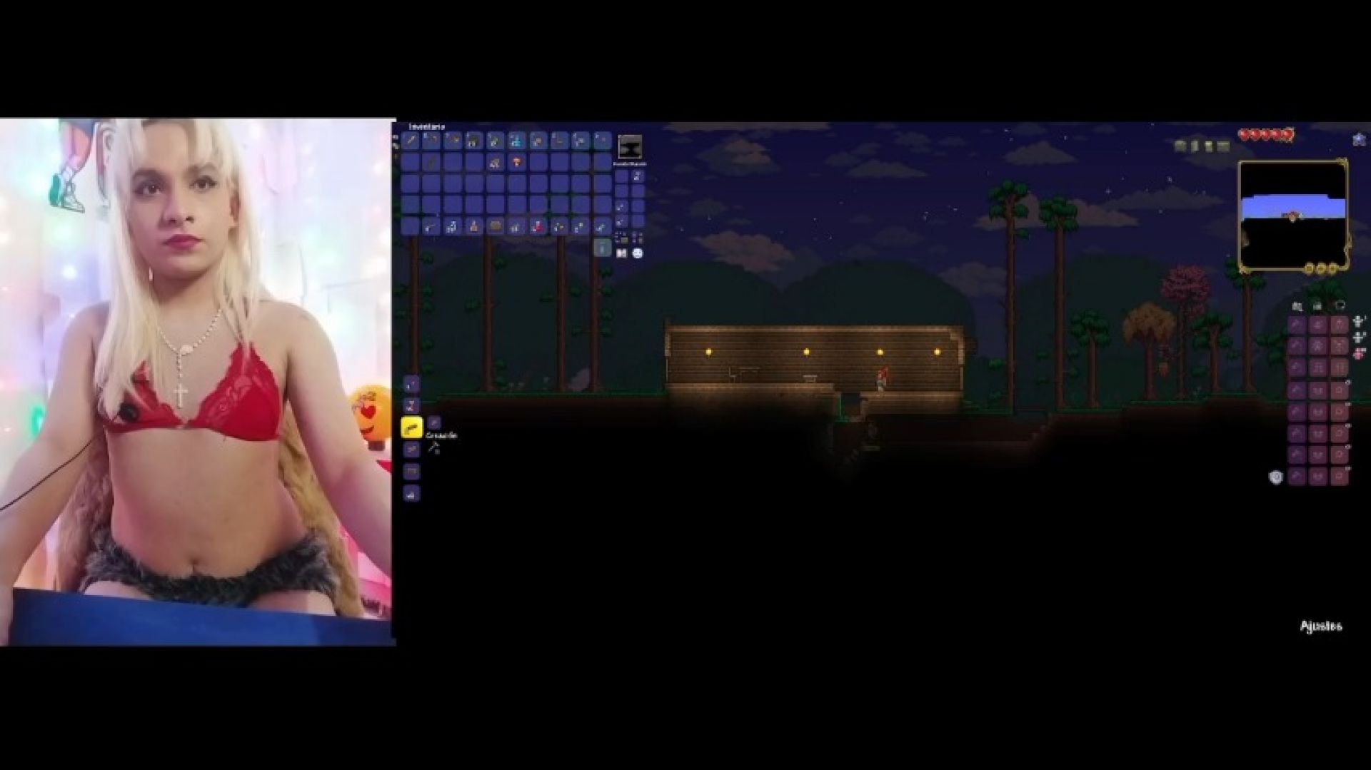 Gime Sortino:Gameplay serie Terraria ep2 la noche asoma