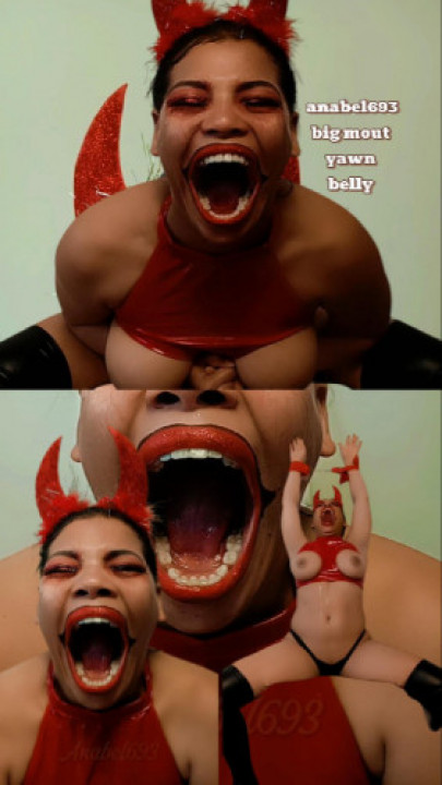 anabel693:Latina devil yawns enormously and stretches her belly