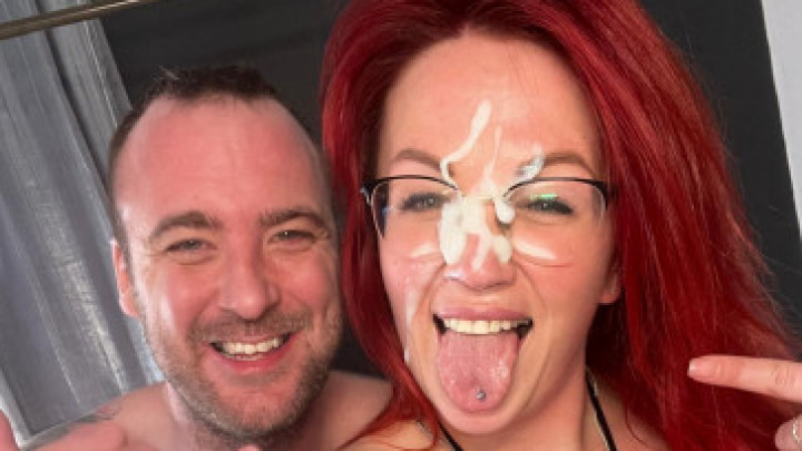 plasterermatt:Tatted redhead gets rough fucking and facial