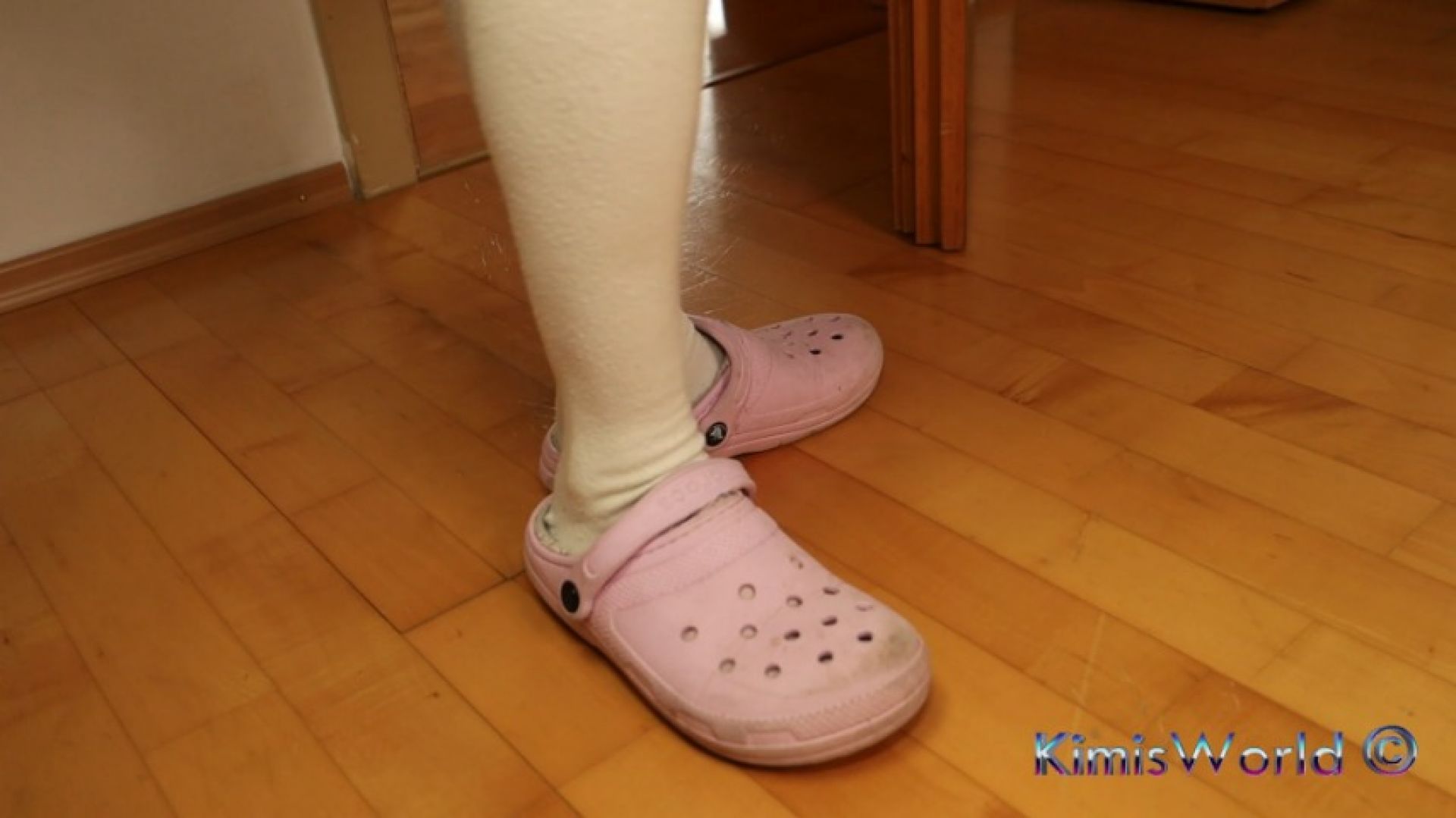 KimisWorld:Dirty Pink Clogs and Stained White Socks