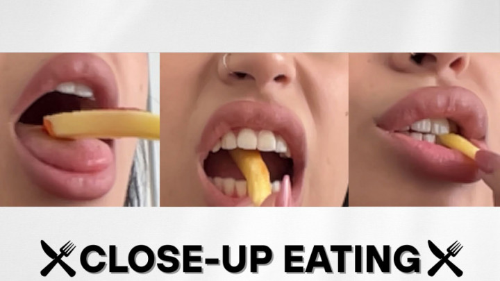 Imbabylexie:Close-up eating and swallowing everything for you