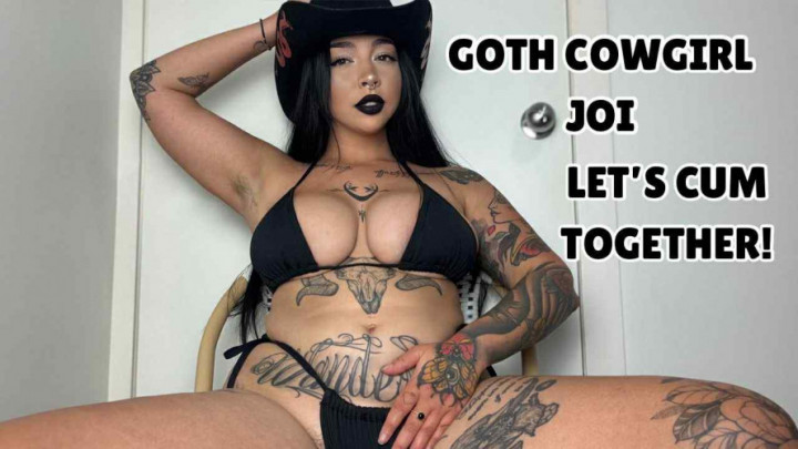 Katrina Oceana:Hairy British Goth Cowgirl | Cum With Me JOI