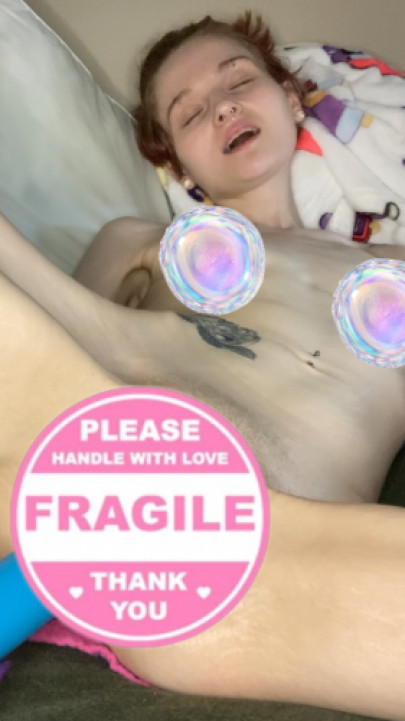 Tinygingerxx:Tiny SOAKED Pussy Taking XXL Bullet Tease