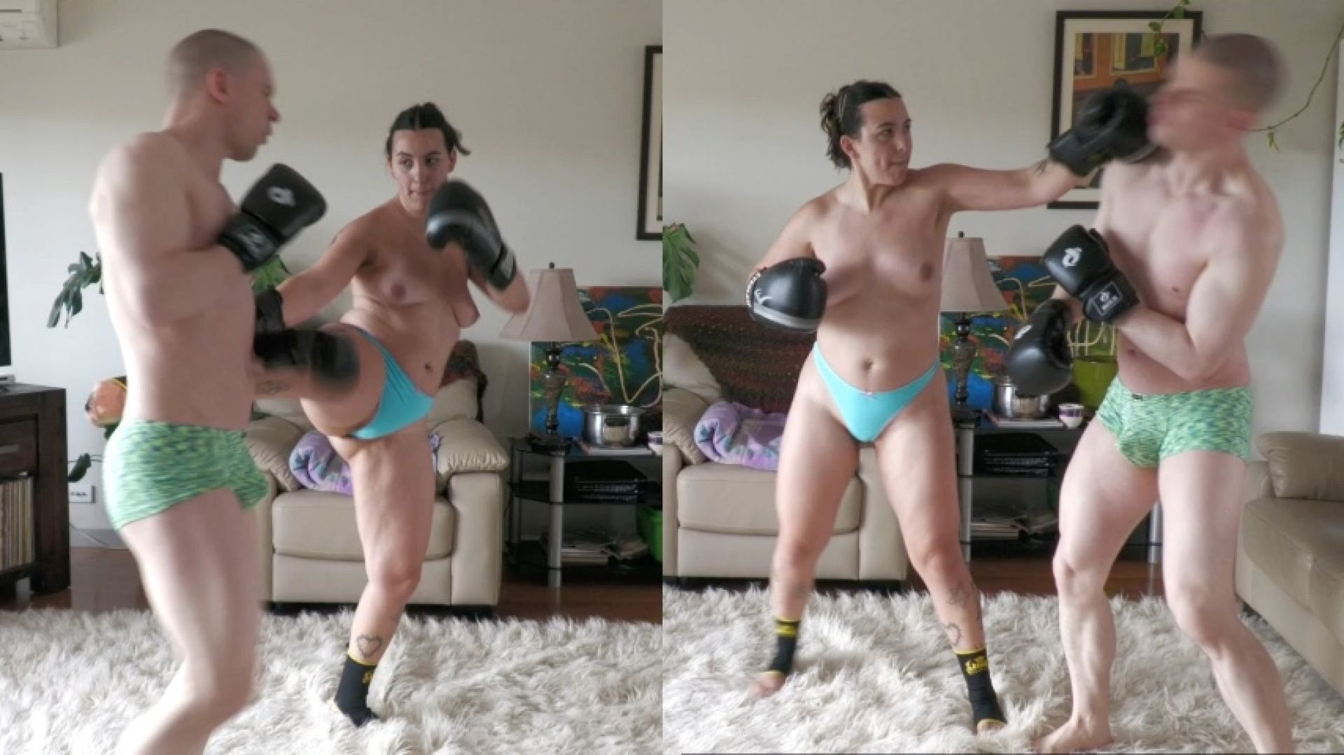 Arcadia Love:TOPLESS KICKBOXING: Arcadia Beats Up Kane In A Fight