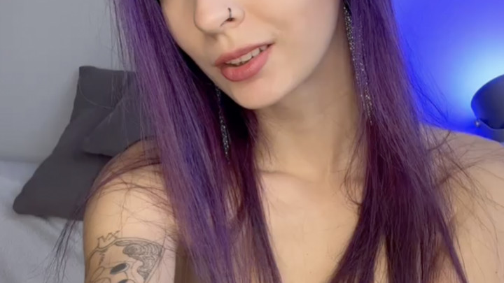MissAngelina1:Purple hair and blowjob
