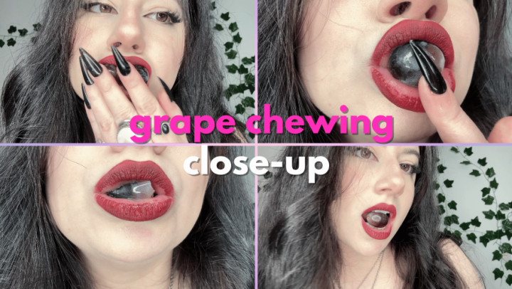 yourgfval:Grape CHEWING Close-Up Juicy Mouth Sounds