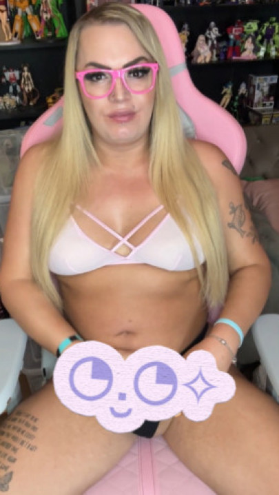 omgdannidolphin:Your favorite goonette stroking her cock until she cums