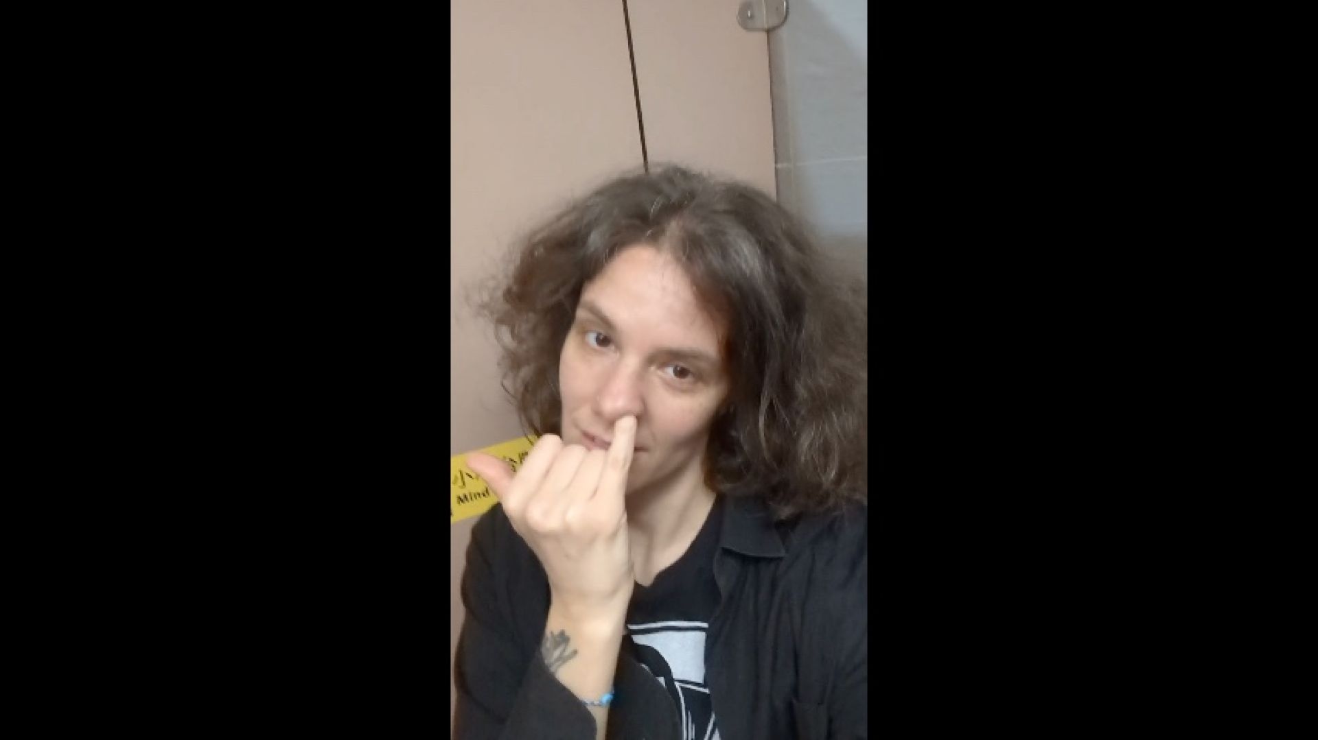 DreamCrusherGiantess:Picking my nose in a train station bathroom