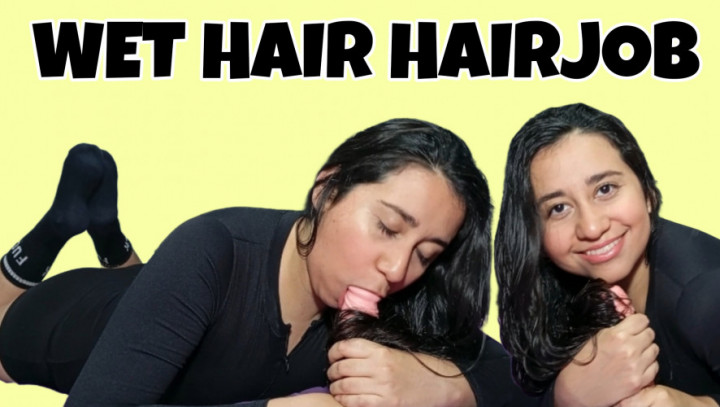 CandyGiirl:Hairjob with my long wet hair