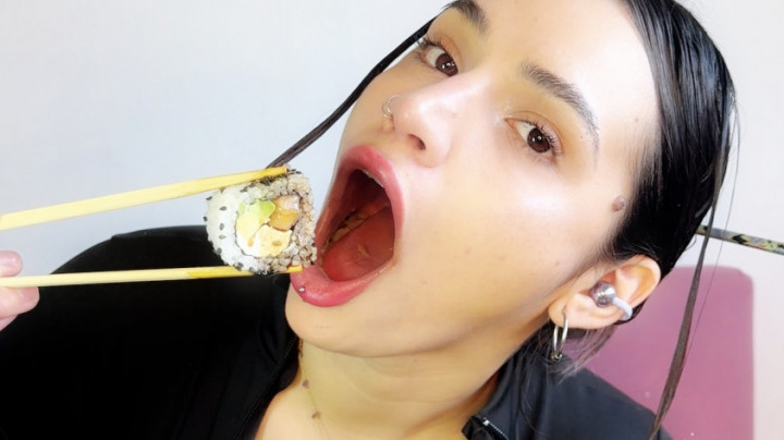 AngelVossy:Chewing &amp;amp; Eating  Vore Sushi Feast