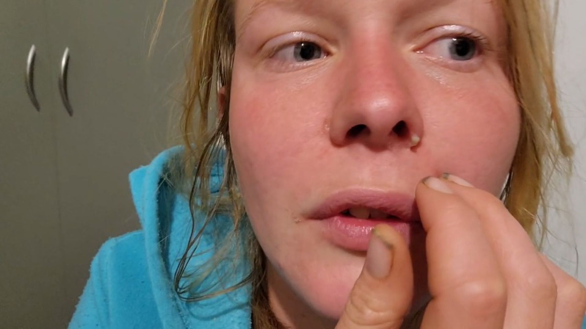 FrankieQuinn:Snotty girl picking her nose and eating and playing wit snot