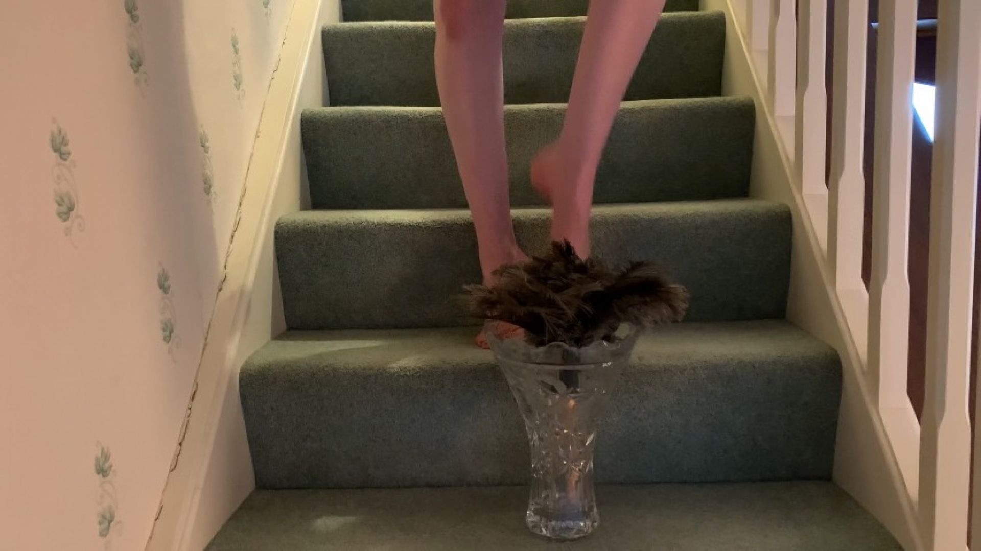 Angelofdesire Feet leaks: Slow Motion On The Stairs Teasing A Feather Duster Part 4