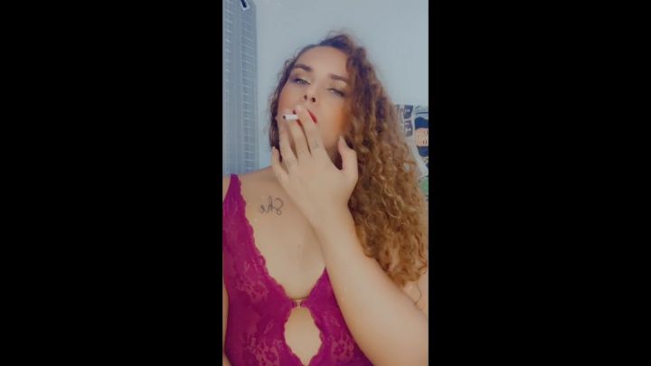 BettyTaylor23:Smoking Trans Redhead Goddess Showing Off Pierced Tits