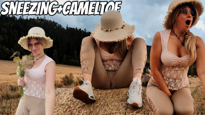 Hotcamlive:Sneezing in the Field &amp;amp; Cameltoe Tease! Wet Leggings After