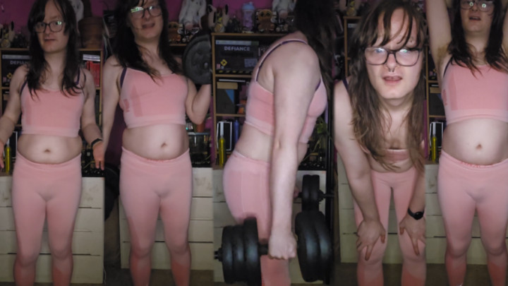 AlexaRenway:Transgirl's Dumbbell Workout At Home! #1