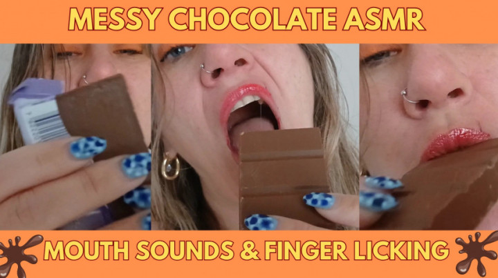 Blondie6789:Messy Chocolate ASMR Mouth Sounds &amp;amp; Finger Licking