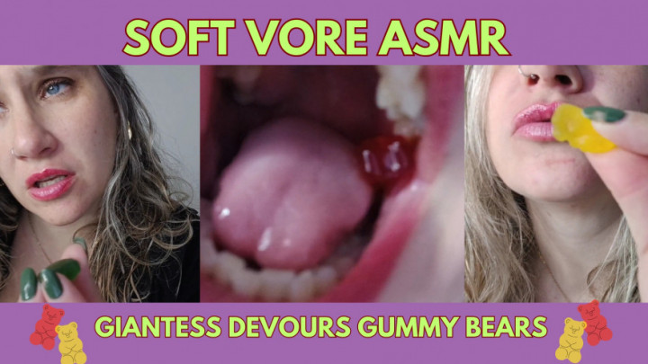 Blondie6789:Soft Vore ASMR  Loving Giantess Devours Gummy Bears