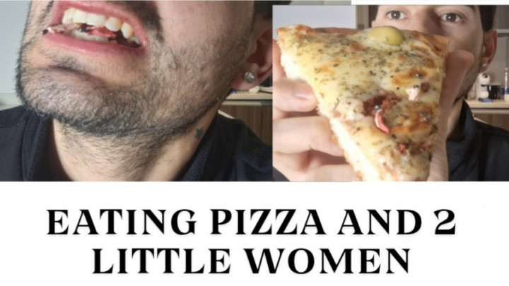 Mattw04:Eating pizza and 2 little women