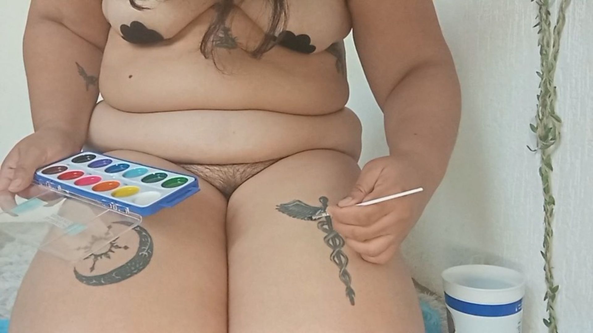 Raizelx117:Naked Body Art: Watercolor on My Tattoos