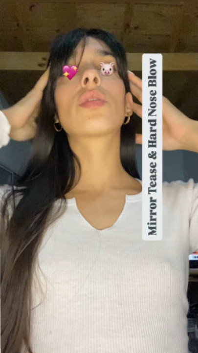 Goddessirinaok:Snotty Nose, Mirror Tease