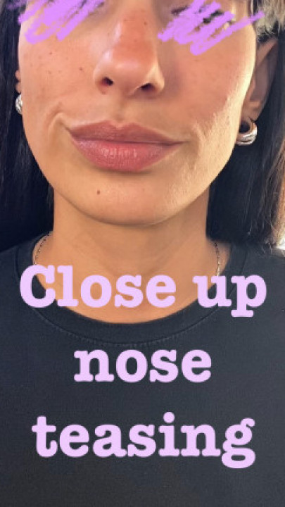 Goddessirinaok:Close-up, nose teasing and sneezing