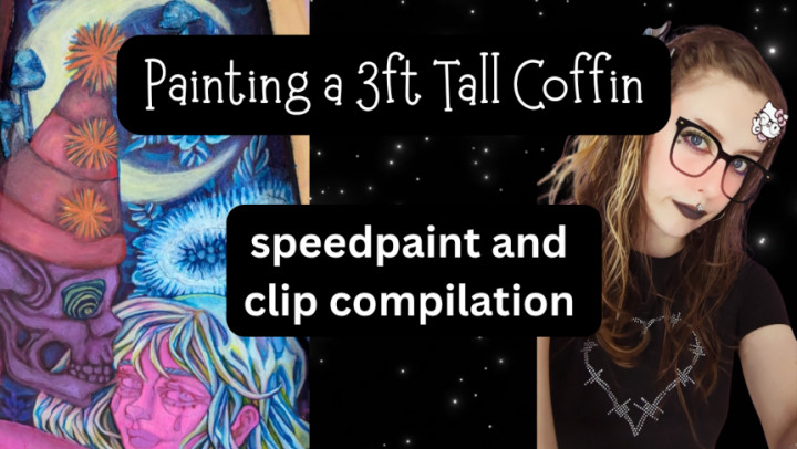 hausfaerie:Painting a 3ft Tall Coffin Painting