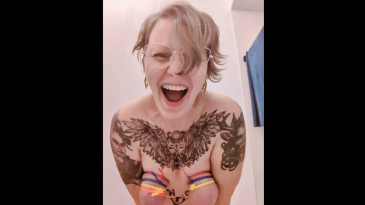 FeralMoon:Pain Slut Zip Tied Titties Masochistic Solo