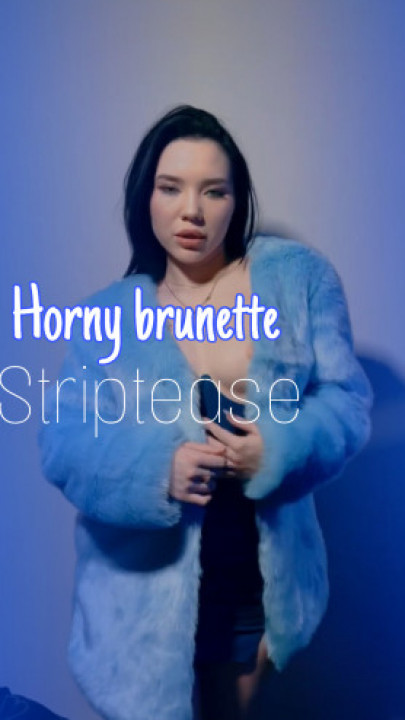 KayaJoy:Horny brunette striptease