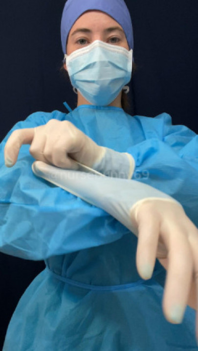 nursebunny69:Surgical PPE Glove ASMR from Blue Scrubs