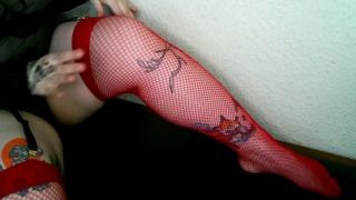 [141.63 MB] - Red fishnet stocking fetish - kikkaj