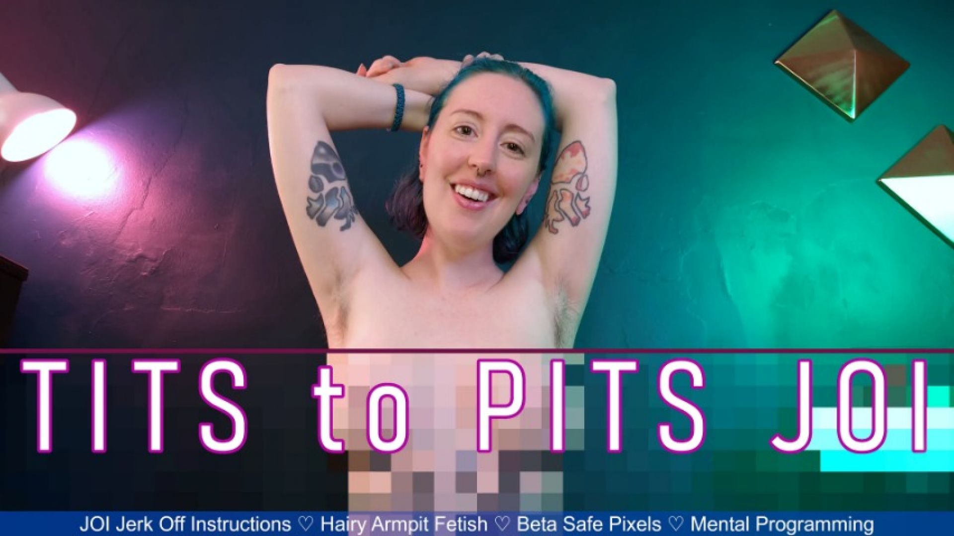 Miss Faith Rae:TITS TO PITS JOI - Beta Safe Pixel Censored Topless Armpit
