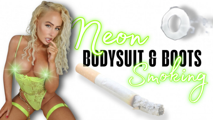 Terrie James Smokes:Smoking in Neon and PVC Boots