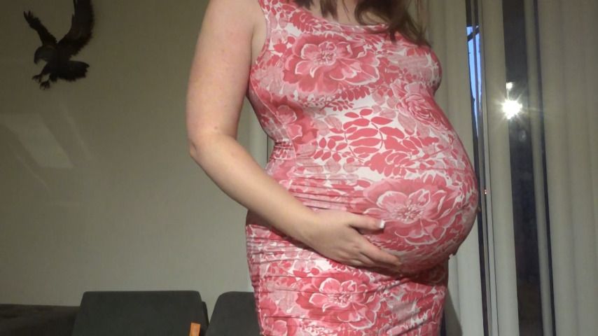 Pregnant Tight Clothes Porn - Katastrophic - 37 Weeks Pregnant Tight Dress Modeling - ManyVids