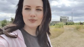 Outdoor grey skirt wetting peeing Faye Taylor