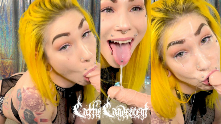Daddys Girl Gagging Cum Play Blowjob