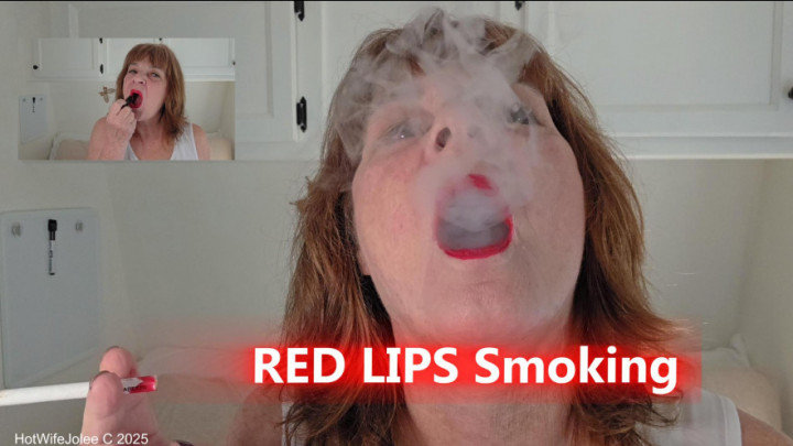 HotWifeJolee:Smoking fetish: Sultry red painted lips pouty mouth & Cig