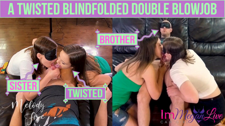 A Twisted Blindfolded Double Blowjob