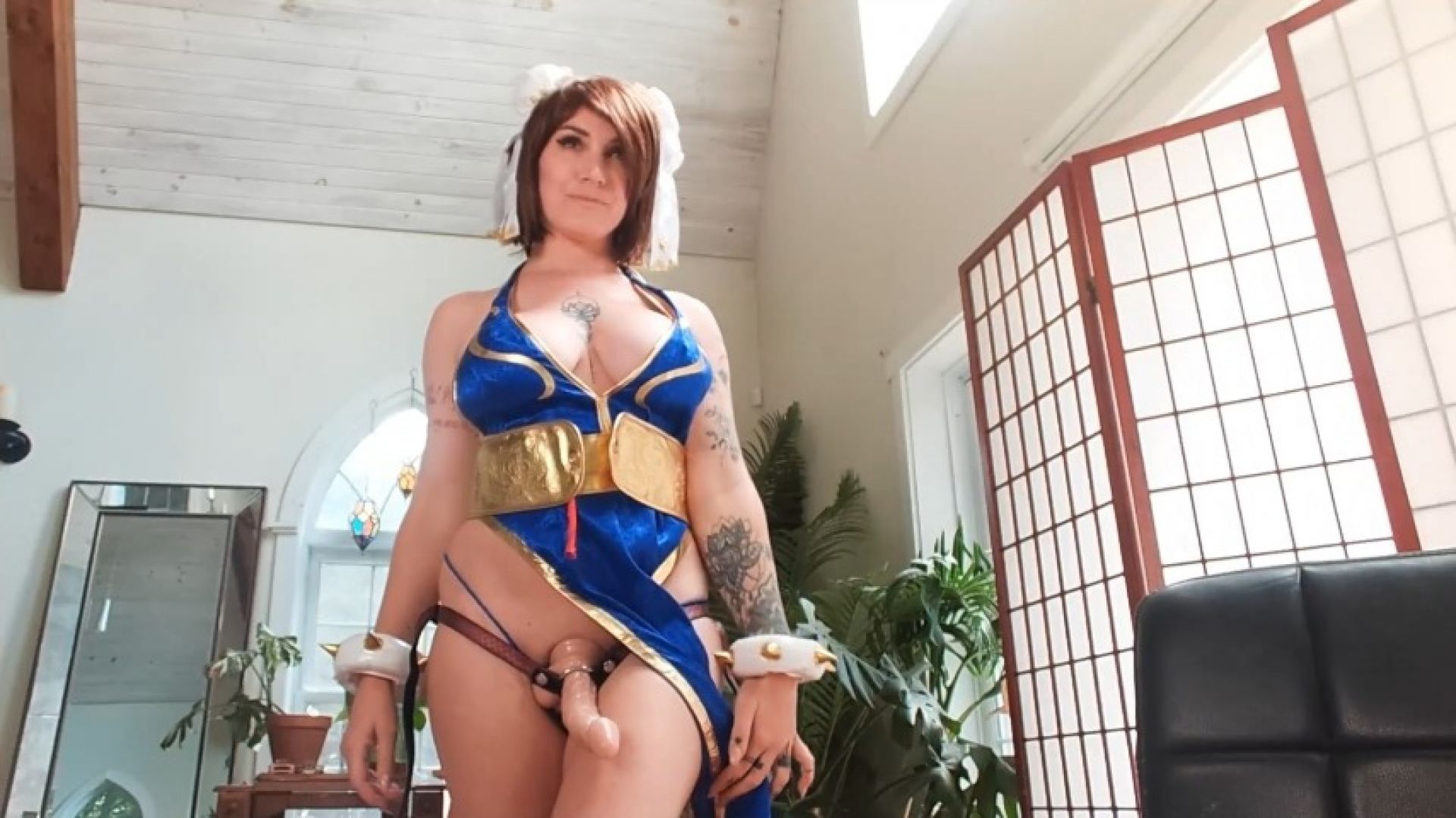 Lara Loxley:Chun Li pegs you with a strap on