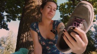 Hump my moist smelly shoe in a park FeetFunDoll